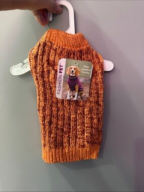 Fashion Pet Orange Knit Dog Sweater